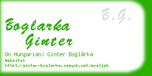 boglarka ginter business card