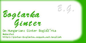 boglarka ginter business card